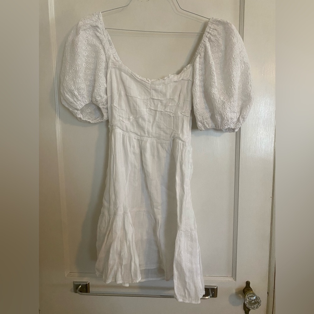 Heartloom White Eyelet Puff-Sleeve Dress